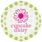 Logo of Cupcake Daisy with a pink flower on a white background