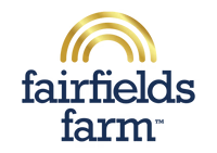 Fairfields Farm logo with a stylized sun design above the text.