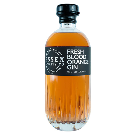 Bottle of Essex Spirits Co Fresh Blood Orange Gin on a white background available at Stort Valley Gifting