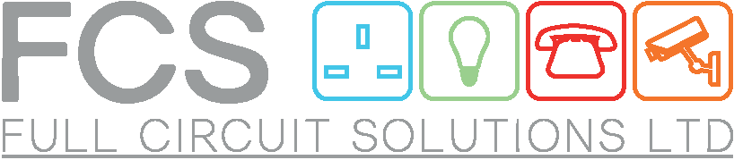 Logo of Full Circuit Solutions Ltd with icons and text on a black background