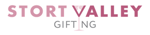 Logo of Stort Valley Gifting with pink text on a white background