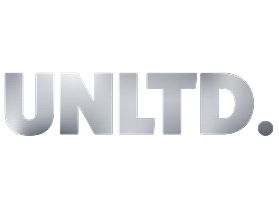UNLTD. logo in metalic grey